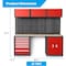 Chery Industrial Storage Cabinet, Multifunctional Steel Garage Storage Cabinet W/ Doors, Sliding Drawers Red 3 Pcs JINWB108CRD01 - alternate 3